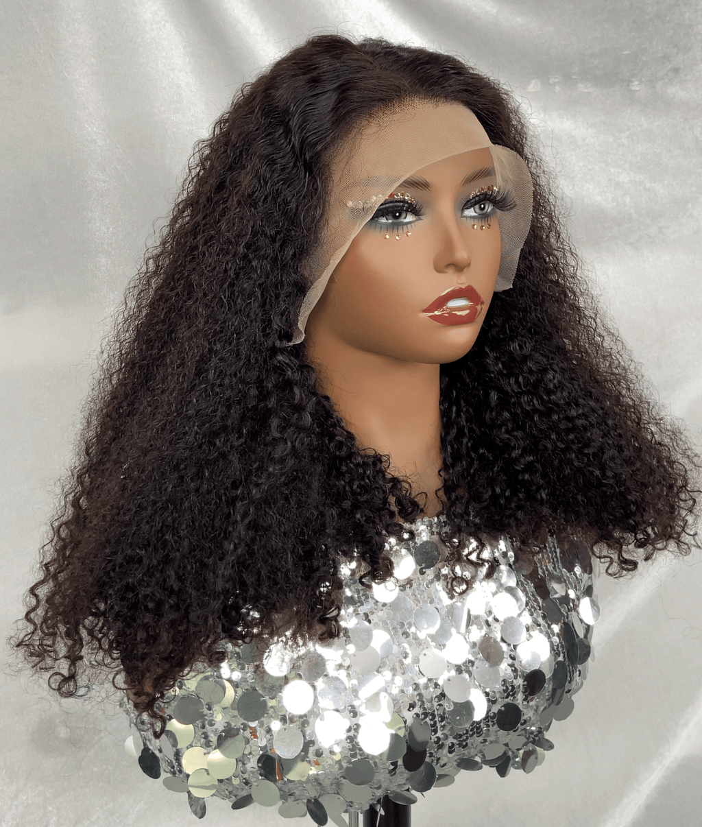 Ossileehair JERRY CURLY Double Drawn 13×4 FULL FRONTAL BLACK 100% Human Hair