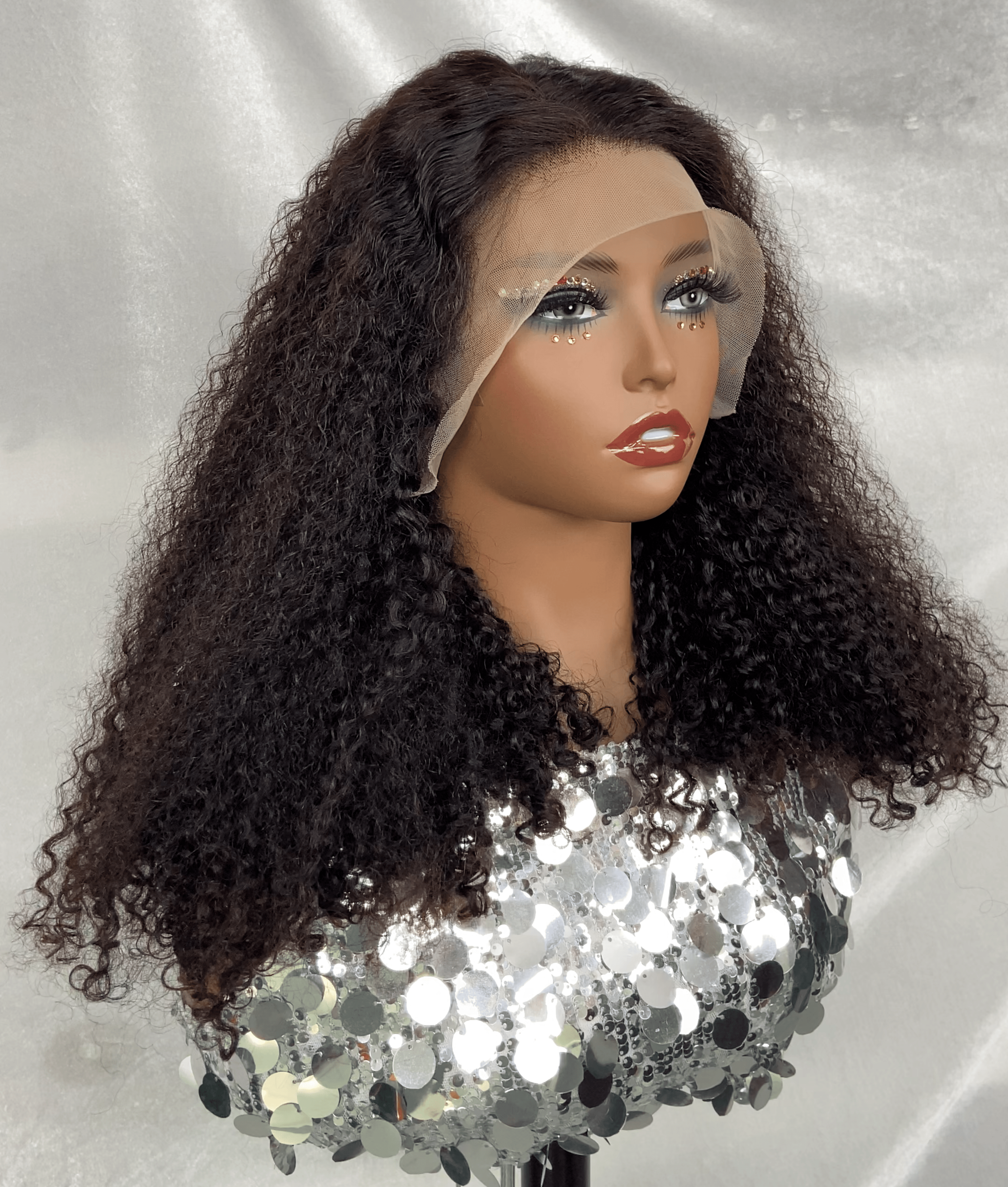 Ossileehair JERRY CURLY Double Drawn 13×4 FULL FRONTAL BLACK 100% Human Hair