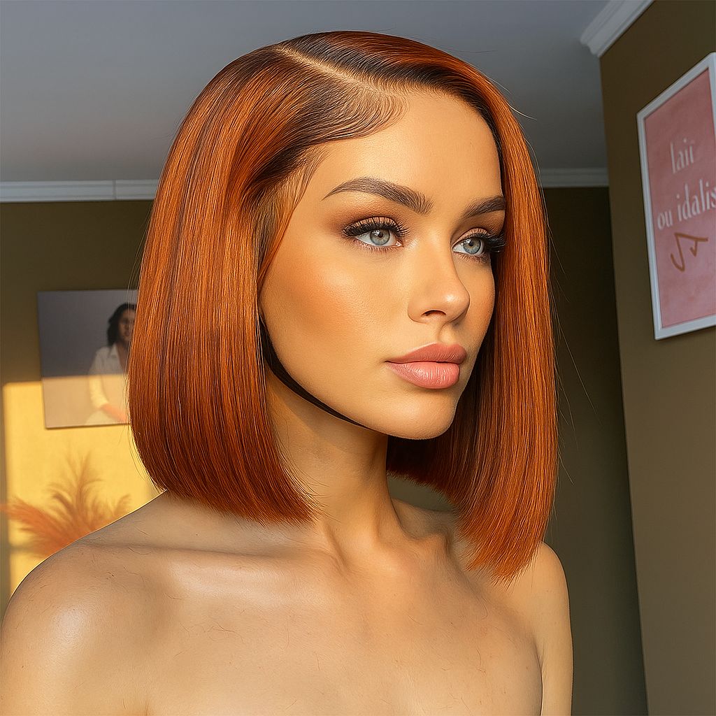 Ossileehair Straight Hair Bob 13X4 Full Frontal 4/350 100% Human Hair