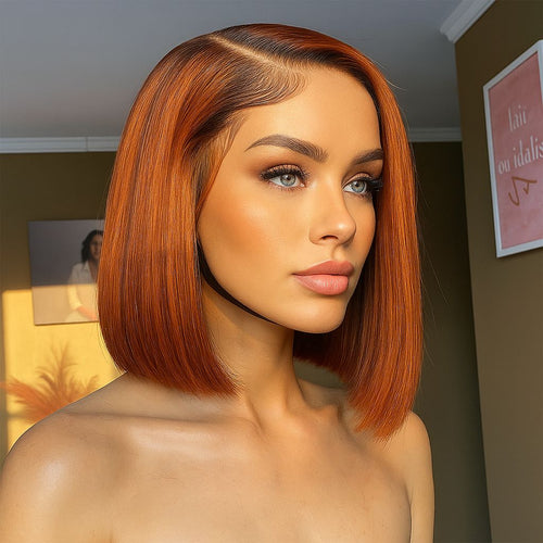 Ossileehair Straight Hair Bob 13X4 Full Frontal 4/350 100% Human Hair