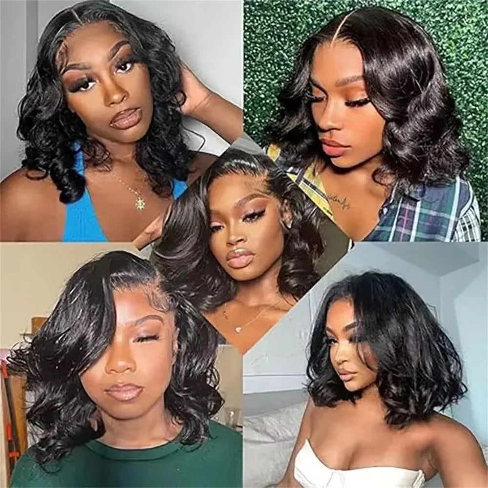 Ossileehair Body Wave BOB 13X4 Full Frontal Black  100% Human Hair