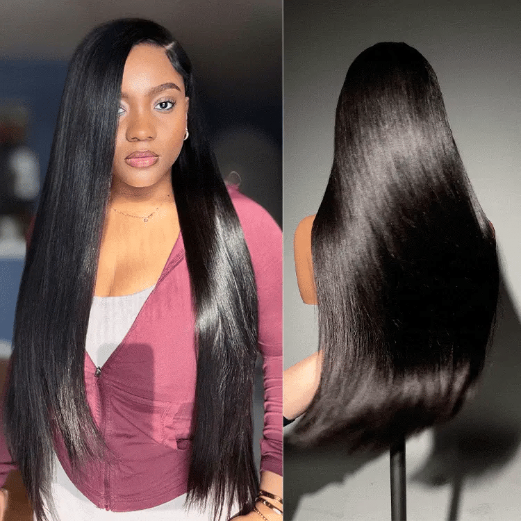Raw Human Hair 13x4 Lace Full Frontal Straight Wig