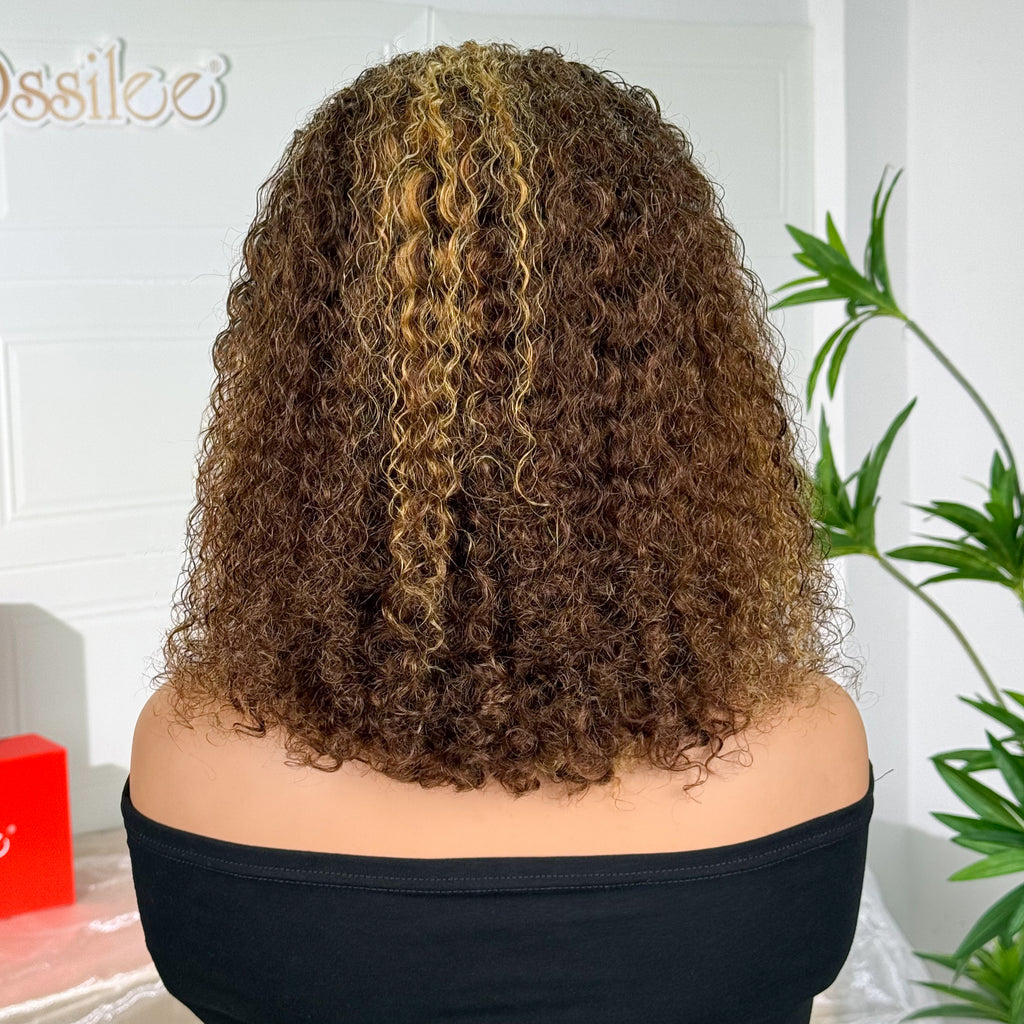 Piano Color Jerry Curly 13x4 Lace Frontal BOB Wig