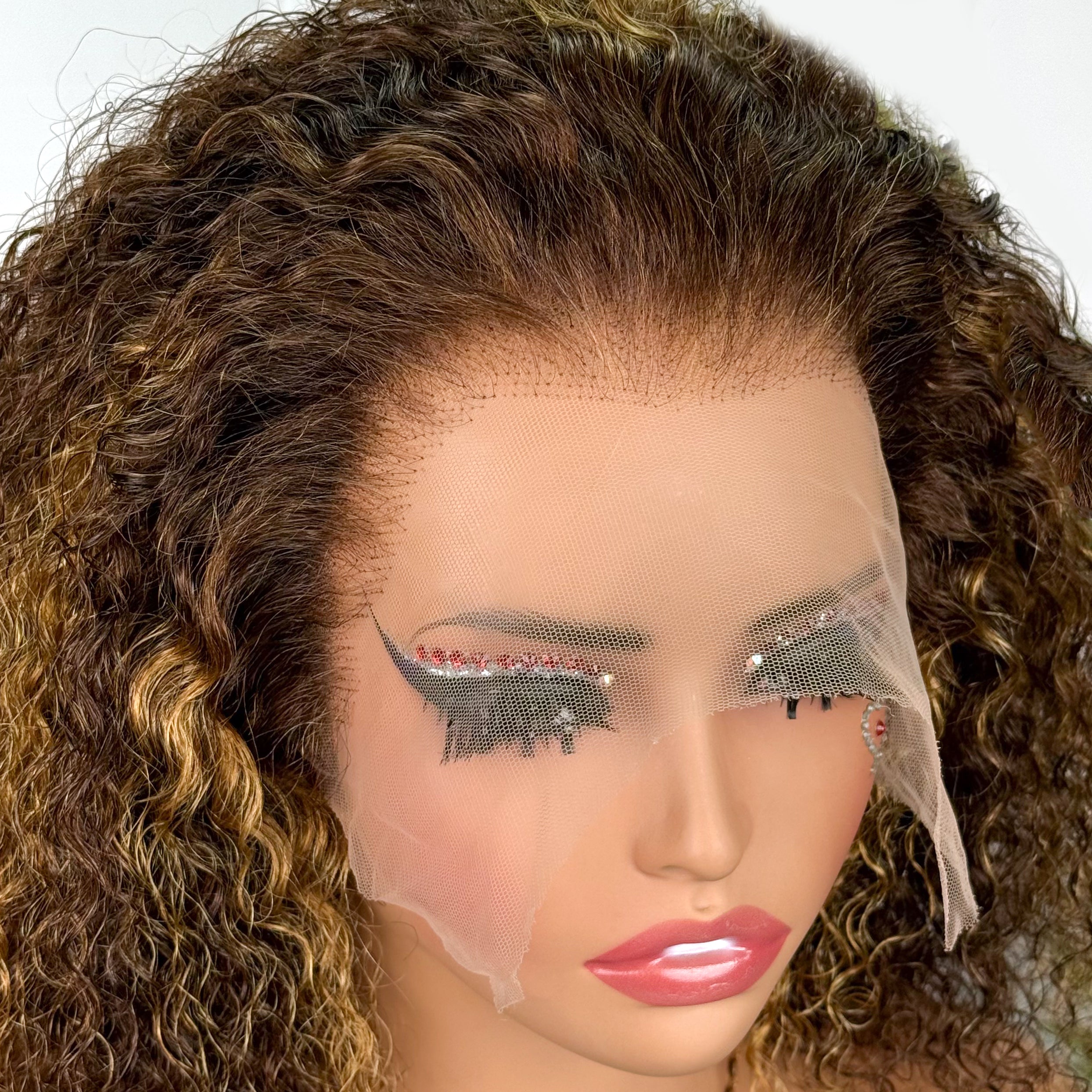 Piano Color Jerry Curly 13x4 Lace Frontal BOB Wig