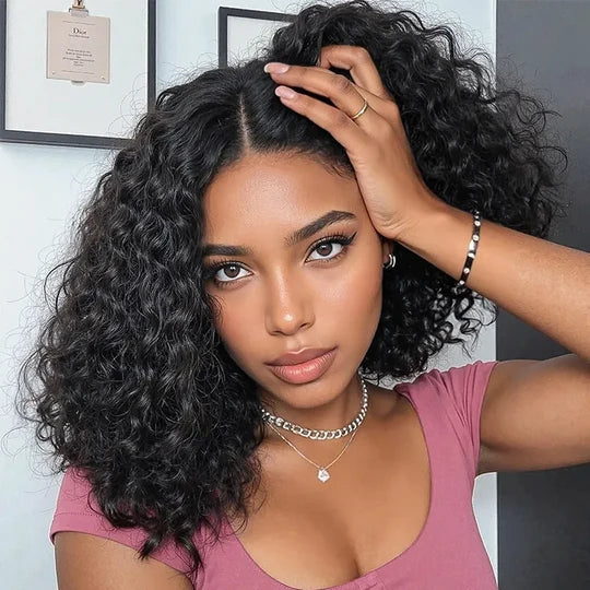 Ossileehair Jerry Curls Glueless 13x4 Full Frontal Black 100% Human Hair