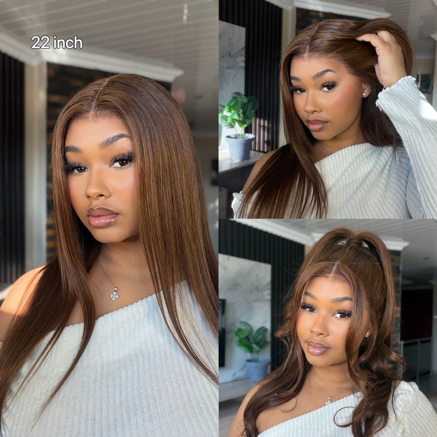 Influencer Pick | Chocolate Brown Straight 13x4 Frontal Lace Human Hair Wig