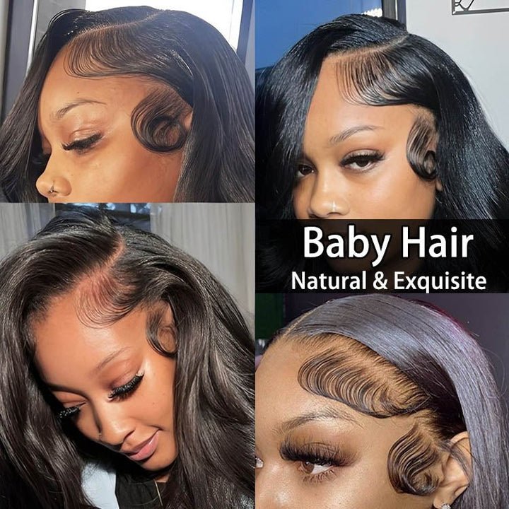 Ossileehair Body Wave 180% Density 13X4 Full Frontal Black  100% Human Hair