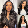 Ossileehair Body Wave 180% Density 13X4 Full Frontal Black  100% Human Hair