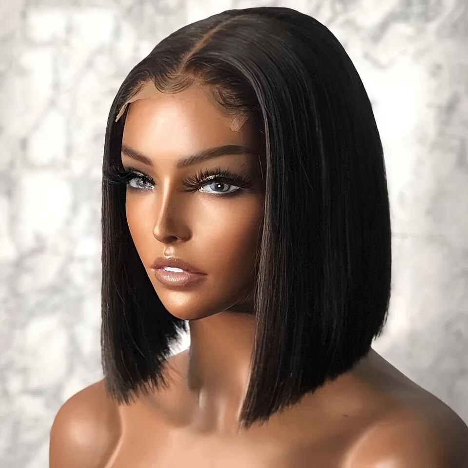 Ossileehair Straight Glueless  Hair BOB 4X4 Full Front Black 100% Human Hair