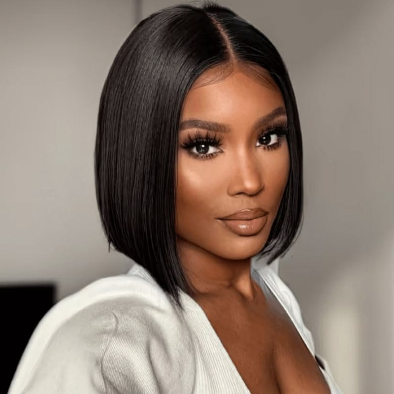 Ossileehair Straight Glueless  Hair BOB 4X4 Full Front Black 100% Human Hair