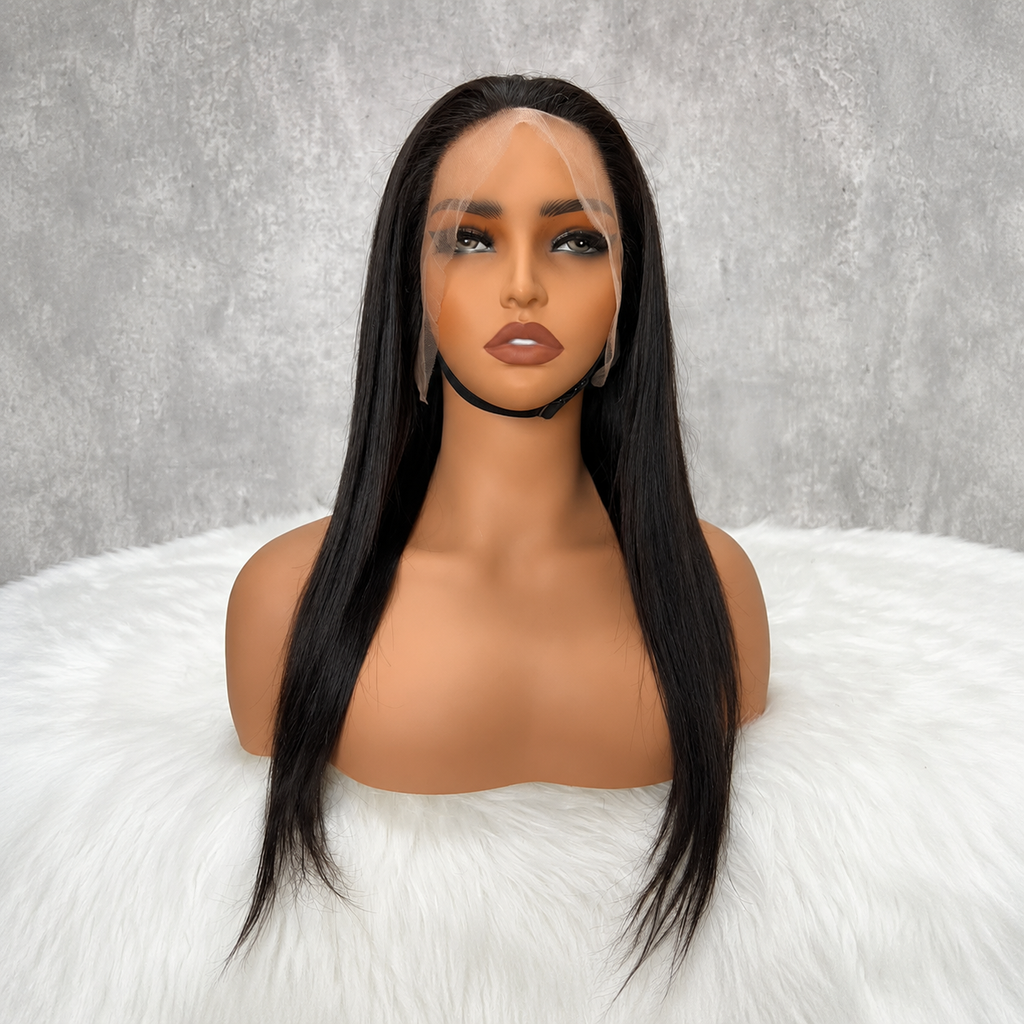 Raw Human Hair 13x4 Lace Full Frontal Straight Wig