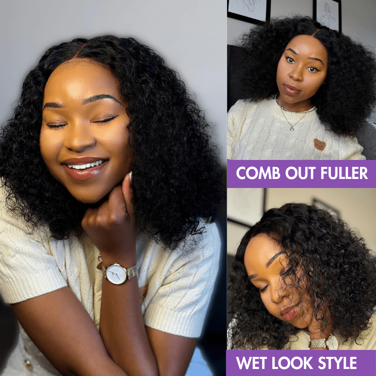 Ossileehair Jerry Curly Double Drawn 4X4 Black 100% Human Hair