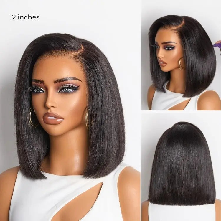 Ossileehair Straight Hair Double Drawn 13X4 Full Front Black 100% Human Hair