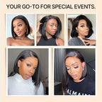 Ossileehair Straight Hair Double Drawn Glueless 13X4 Full Front Black 100% Human Hair