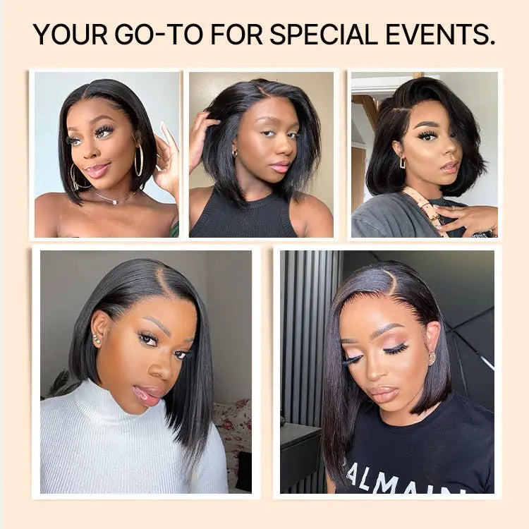 Ossileehair Straight Hair Double Drawn 13X4 Full Front Black 100% Human Hair