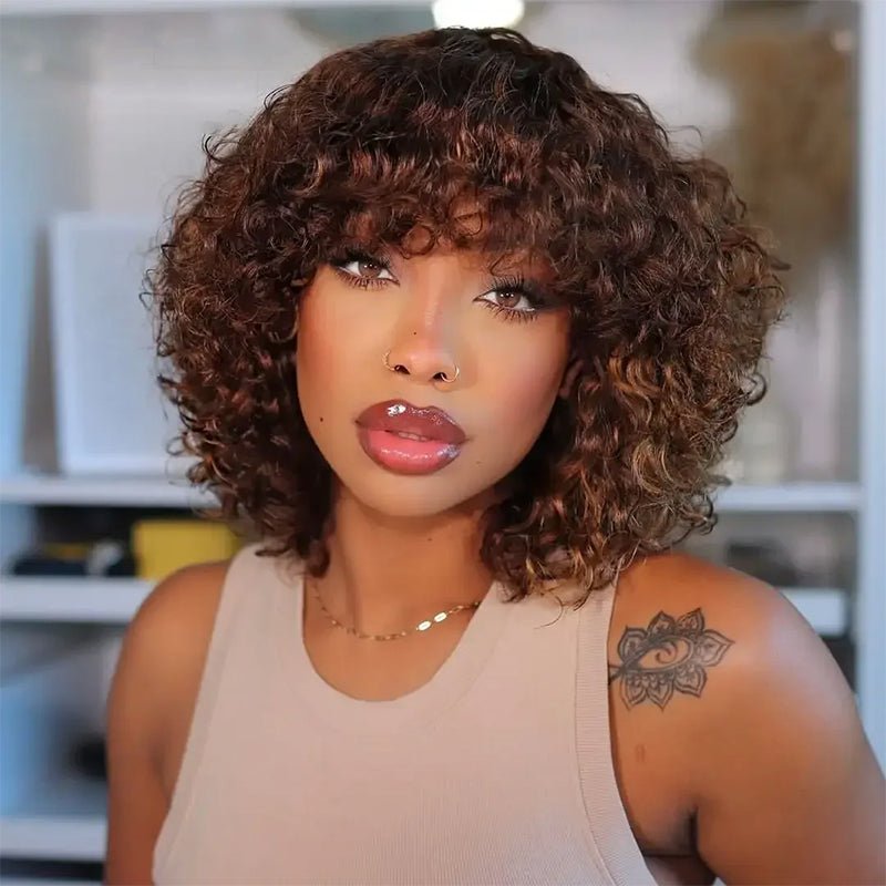 Ossileehair Water Wave with Bangs 3X1 #4 100% Human Hair