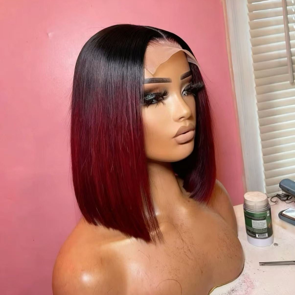 Ossileehair Straight Hair Double Drawn 4X4 #T1B/99J 100% Human Hair