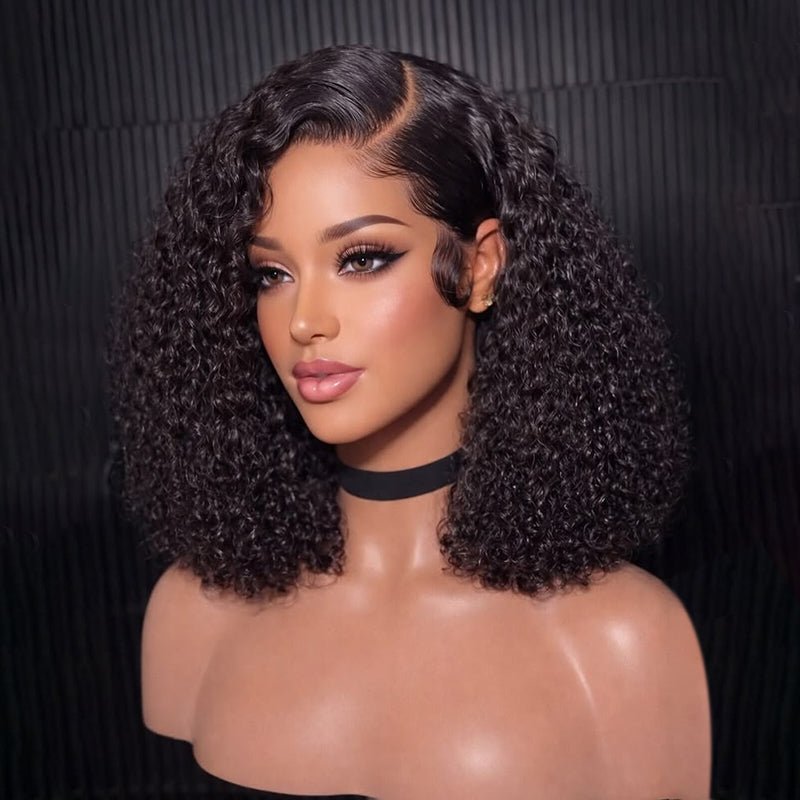 Ossileehair Jerry Curly Double Drawn 13X4 Full Frontal Black 100% Human Hair