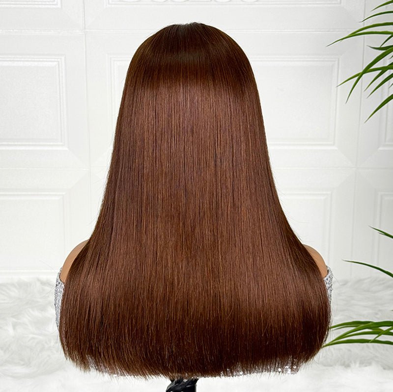 Ossileehair Straight Hair Double Drawn 4×4 BROWN ＃4 100% Human Hair