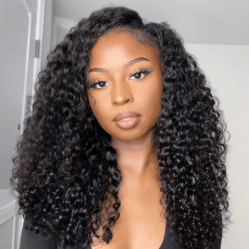 Ossileehair JERRY CURLY Double Drawn 13×4 FULL FRONTAL BLACK 100% Human Hair