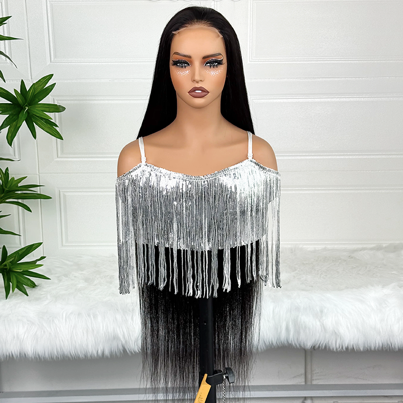 Ossileehair Customized Straight Wig Bob 4x4 Black 100% Human Hair