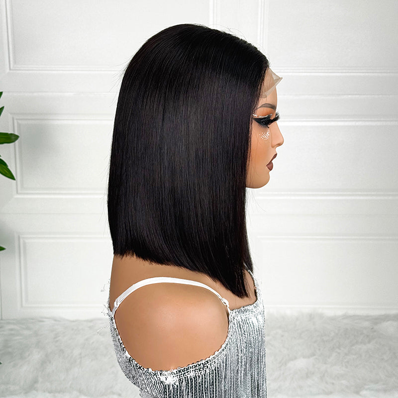 Ossileehair Vietnam Straight Hair Super Double Drawn BOB 5X5 Black 100% Human Hair