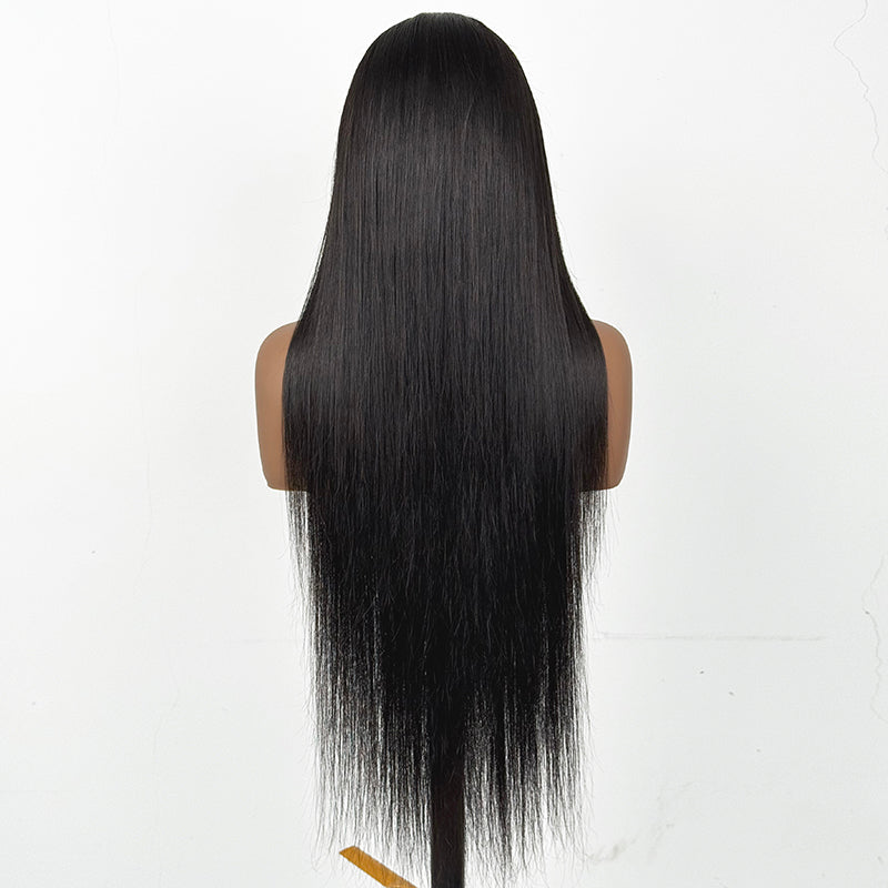 Ossileehair Straight Hair 300% Density Full Frontal 13X4 Black 100% Human Hair