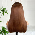 Ossileehair Straight Hair Double Drawn Full Frontal 13X4 Brown #4 100% Human Hair