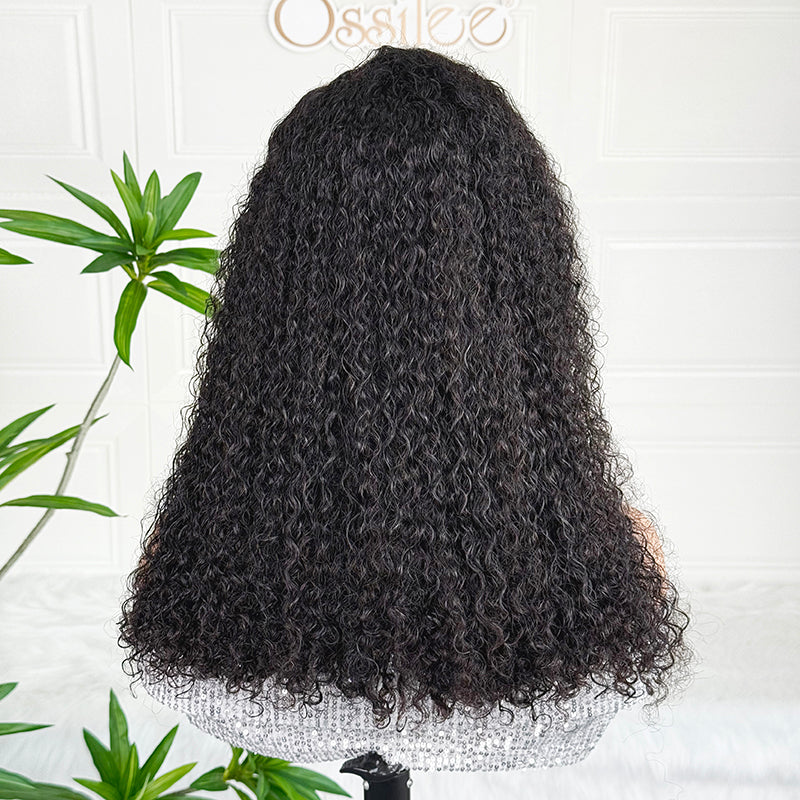 Ossileehair Jerry Curly Double Drawn Glueless 13X4 Full Frontal Black 100% Human Hair