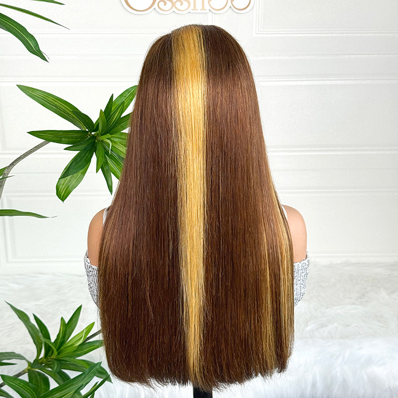 Ossileehair Straight Hair Double Drawn Full Frontal 13X4 4/27 100% Human Hair