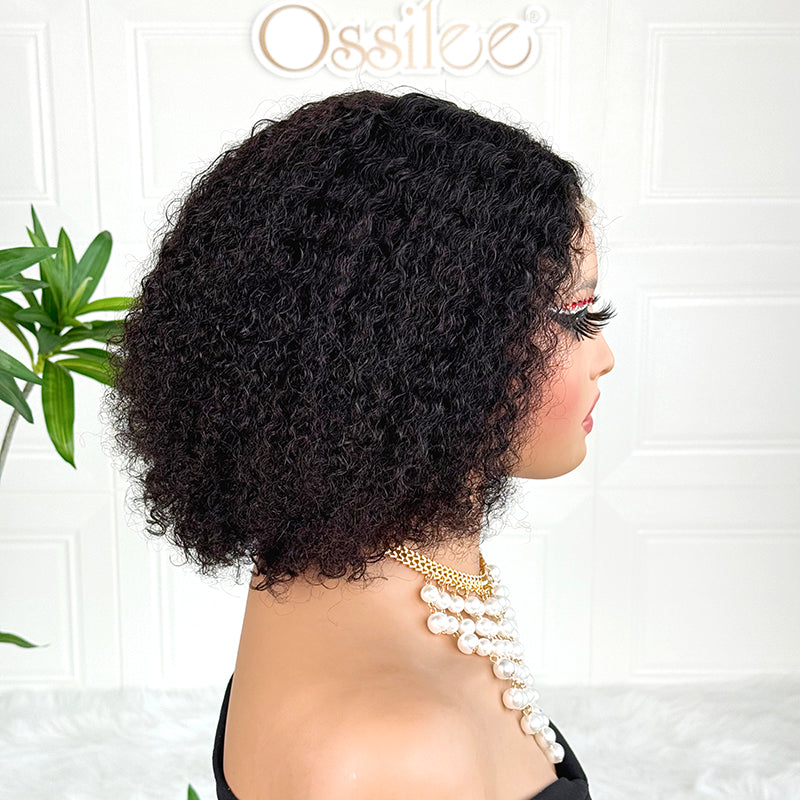 Ossileehair Jerry Curly BOB Glueless 4X4 100% Black Human Hair