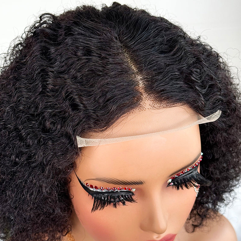 Ossileehair Jerry Curly BOB Glueless 4X4 100% Black Human Hair