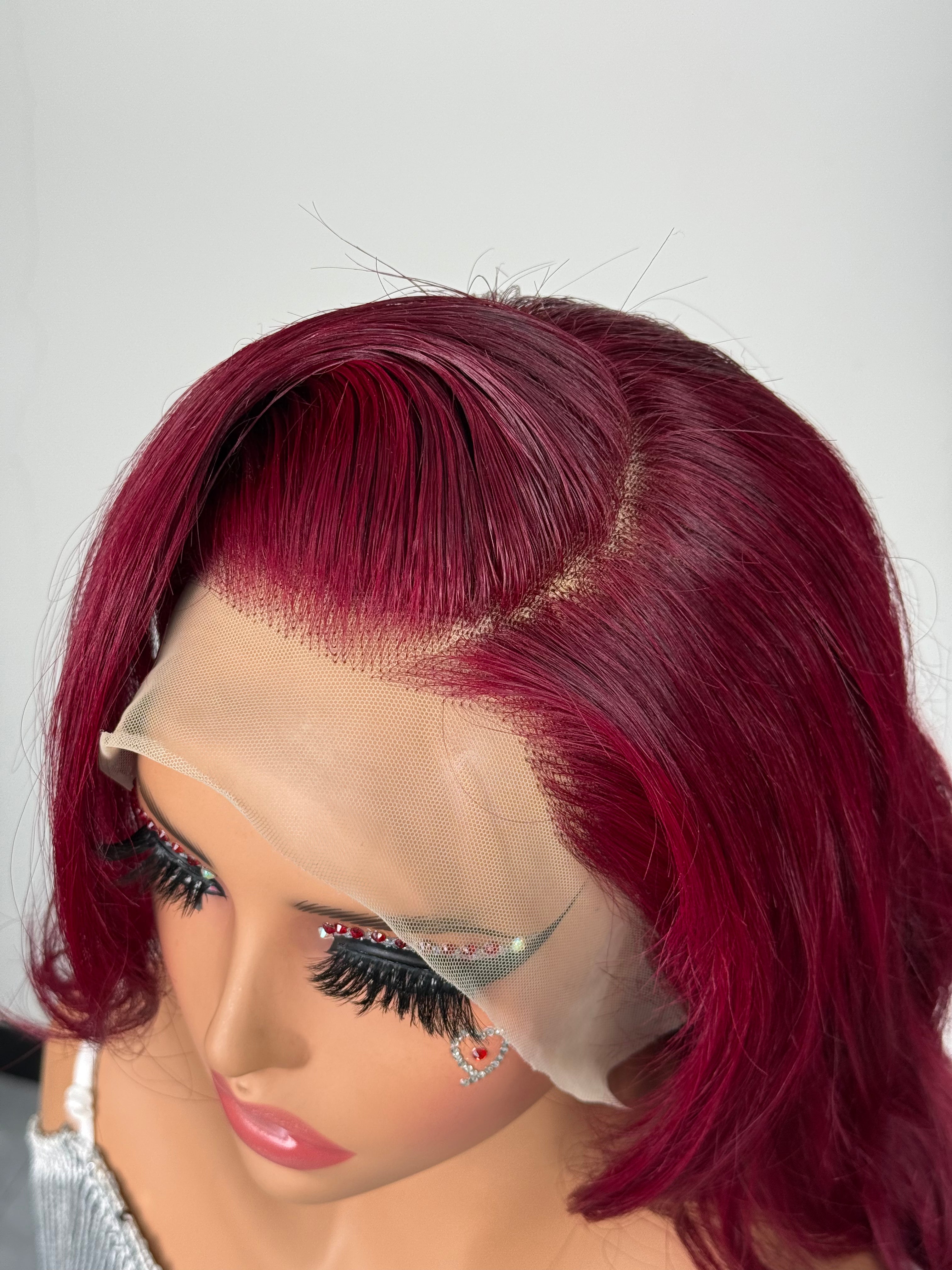Ossileehair Straight Hair Double Drawn 13X4 Full Front 99J 100% Human Hair
