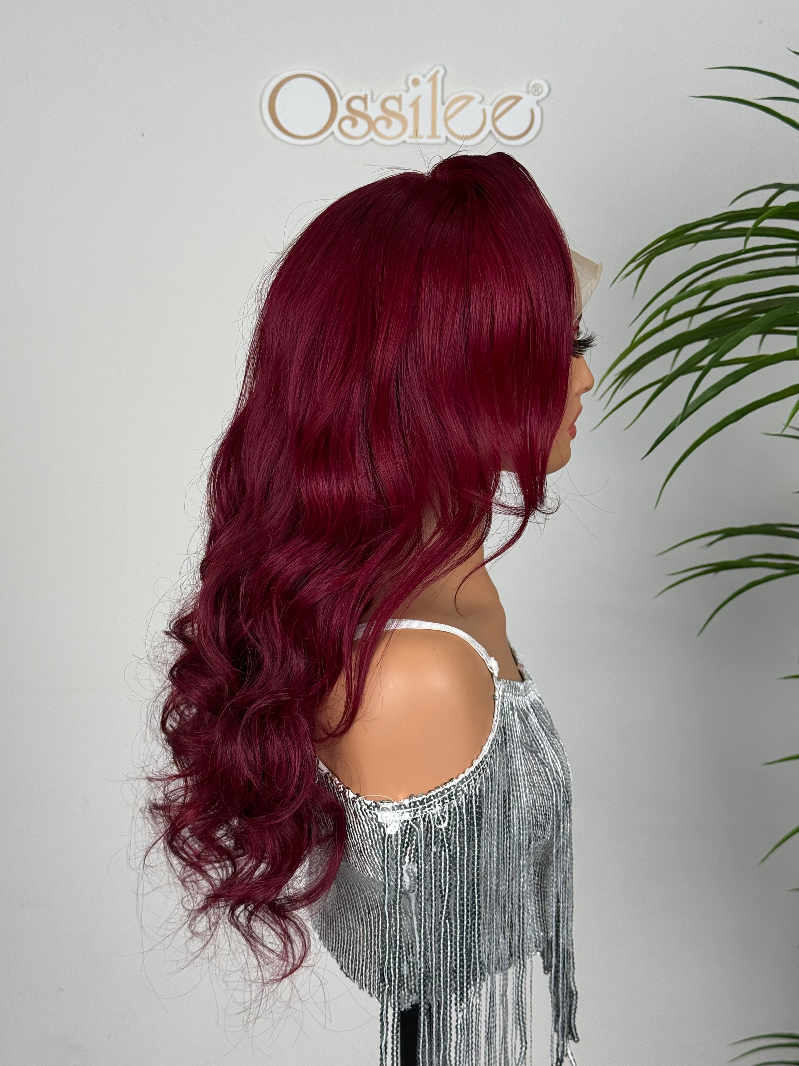 Ossileehair Straight Hair Double Drawn 13X4 Full Front 99J 100% Human Hair