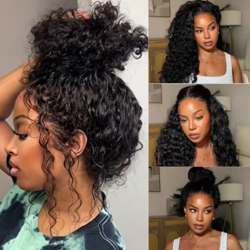 Ossileehair 360 Water Wave 300%Density Black 100% Human Hair
