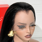 Luxury 360 Lace Yaki Straight Human Hair Wig with Natural Widow Peak Hairline