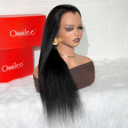 Luxury 360 Lace Yaki Straight Human Hair Wig with Natural Widow Peak Hairline