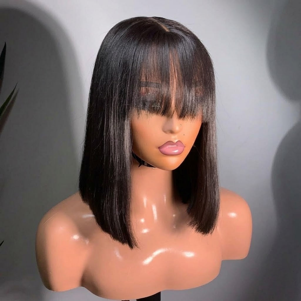 SDD Vietnam Hair Fringe Glueless BOB Wig With 3X1 Top Lace