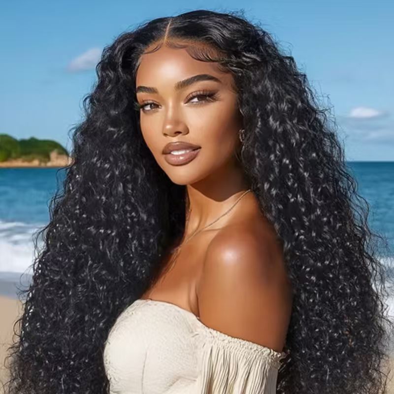 Ossileehair 360 Water Wave 300%Density Black 100% Human Hair