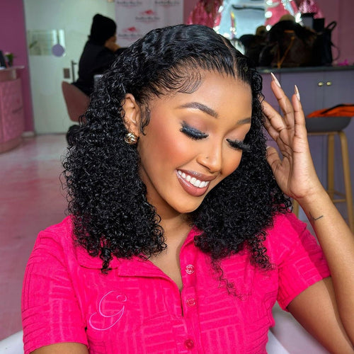 Ossileehair Jerry Curly Bob 13X4 Full Frontal Black 100% Human Hair