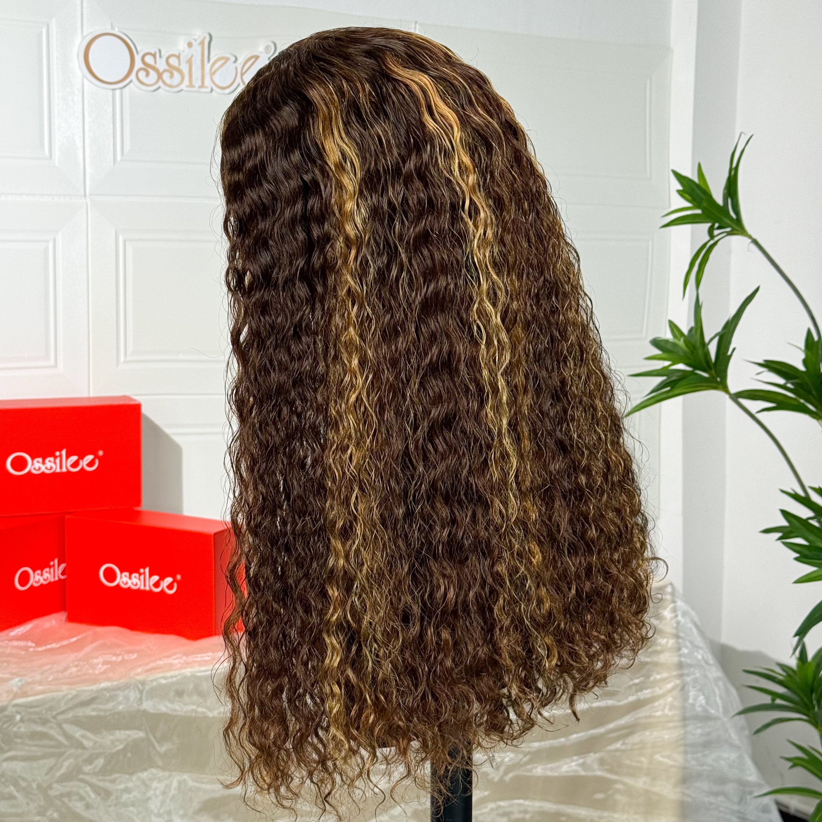 Peruvian Double Drawn 4x4 Glueless #P4/27 Piano Color Bob Water Wave Wig