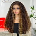 Peruvian Double Drawn 4x4 Glueless #P4/27 Piano Color Bob Water Wave Wig