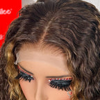 Peruvian Double Drawn 4x4 Glueless #P4/27 Piano Color Bob Water Wave Wig
