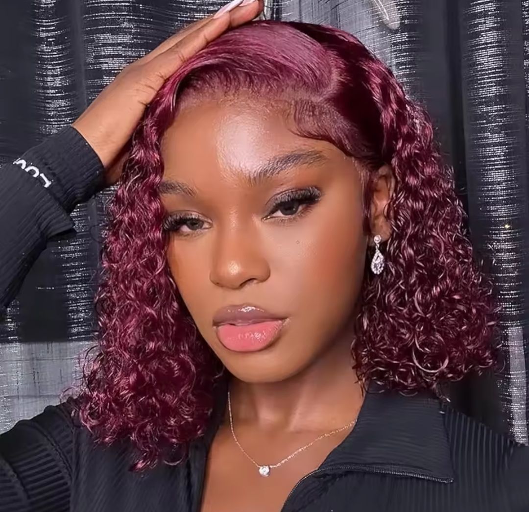 Ossileehair Jerry Curly Bob 13x4 Full Front #99j 100% Human Hair