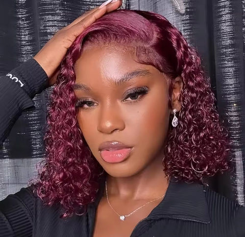 Ossileehair Jerry Curly Bob 13x4 Full Front #99j 100% Human Hair