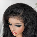 Ossilee Full Density Yaki Bouncy Curly Human Hair With 4C Curls Baby Hair Wig 5x6 Closure Natural Texture