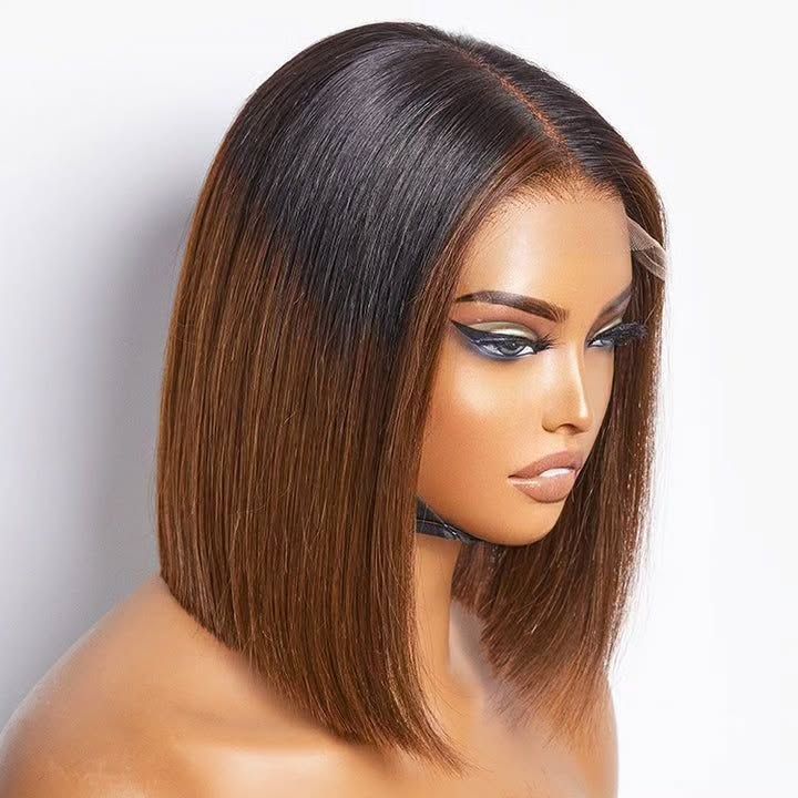 Vietnam Hair Super Double Drawn Ombre #T1B/4 Color Glueless BOB Wig