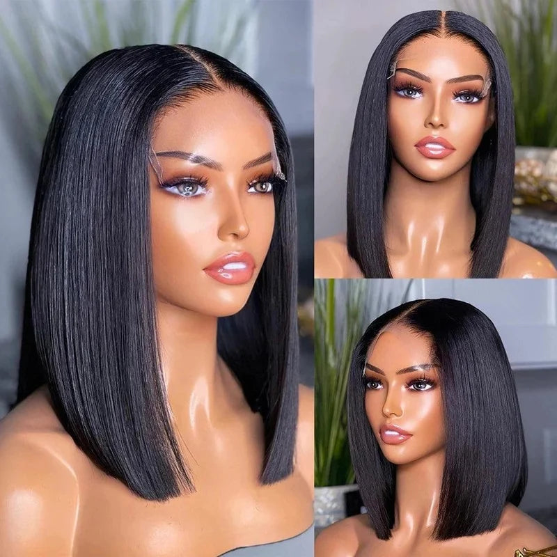 Vietnam Hair Bone Straight 5X5 Glueless Wig Silky Straight BOB