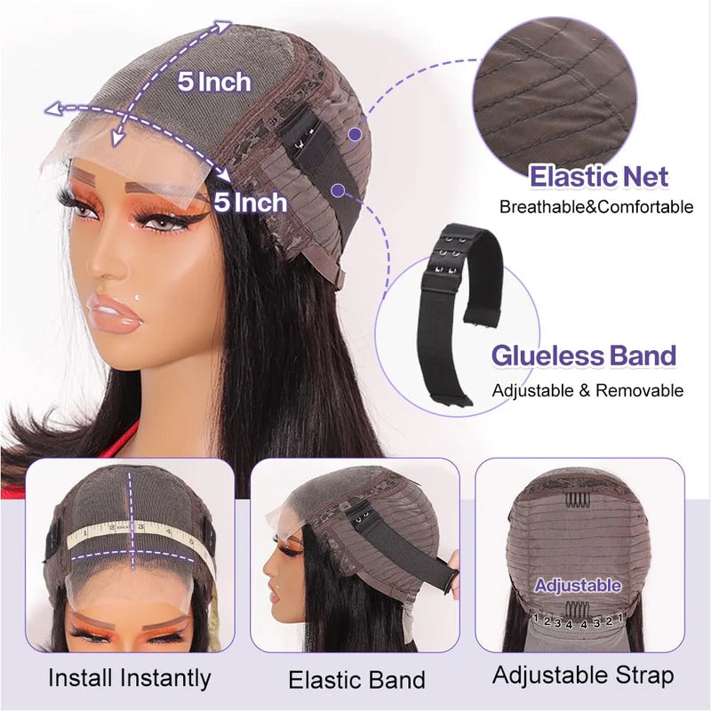 Ossileehair Vietnam Hair SDD Hair Glueless 5X5 Lace Closure Bob Straight Wig