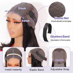 Vietnam Hair Bone Straight 5X5 Glueless Wig Silky Straight BOB